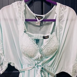 NWT Turquoise lace lingerie (set of 3!)
